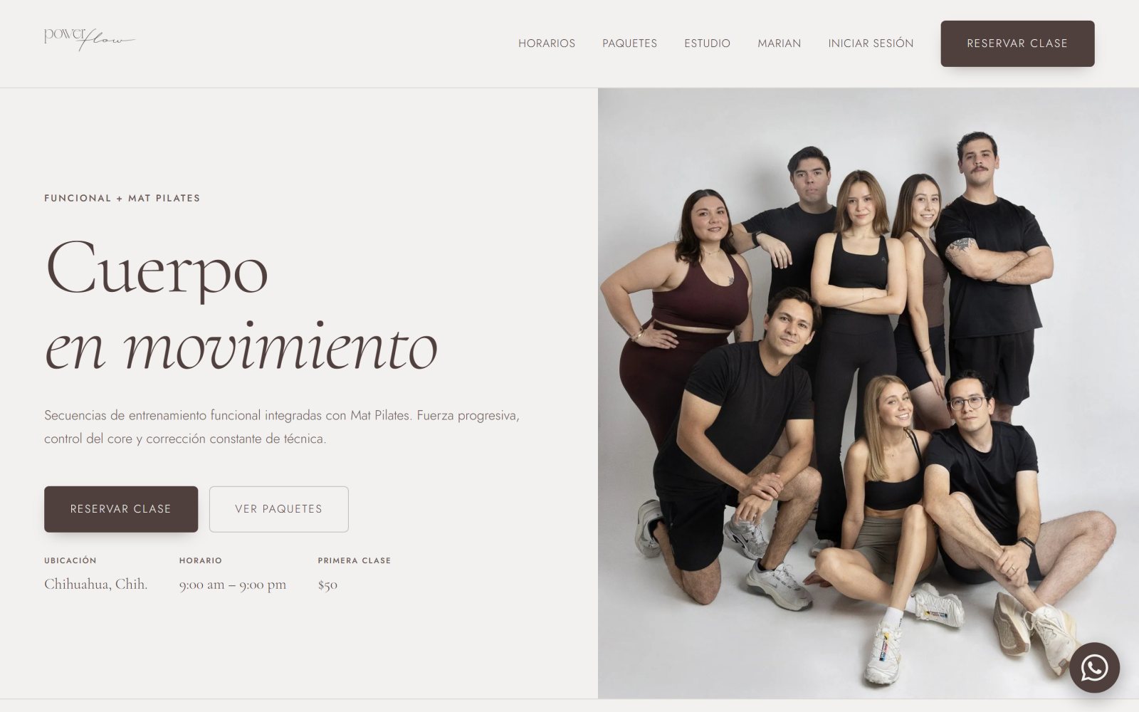 Página de inicio de Power Flow Club